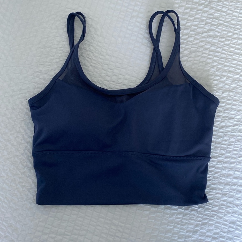Blue sports bra